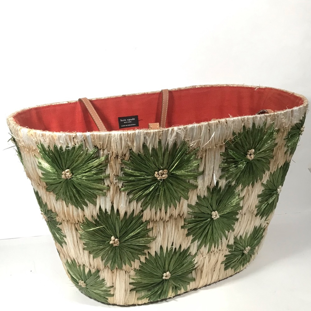 Kate Spade Floral Straw Oversized Picnic Bag